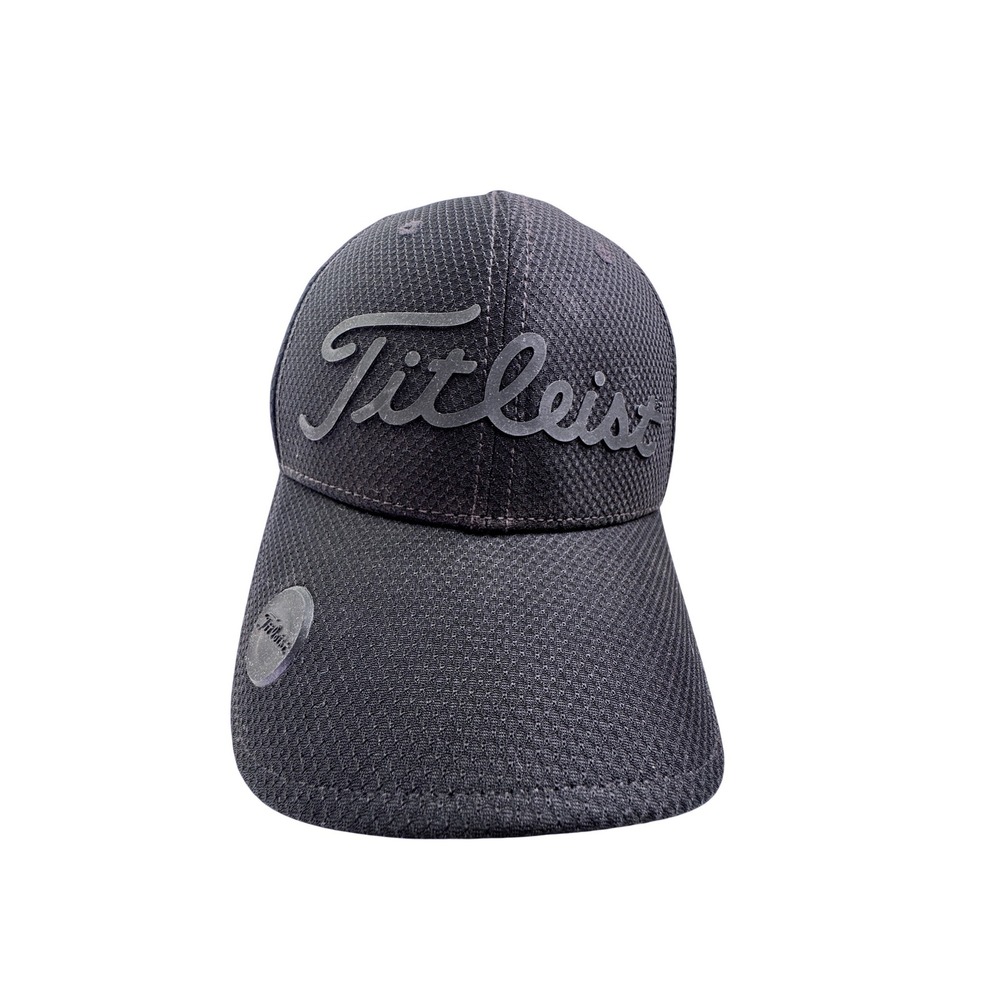Titleist Golf Hat Black Mesh Adjustable Baseball Cap with Magnetic Ball Marker